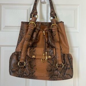Brown Snake Print Women's Bag